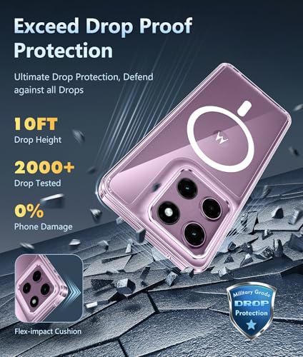 Image of FNTCASE for Motorola Moto G Stylus-2026 /2025 Case: Clear Magnetic Case with Screen Protector Military Grade Drop Anti Yellowing Cell Phone Cover - Shockproof Protective Bumper Transparent Cases(Clear)