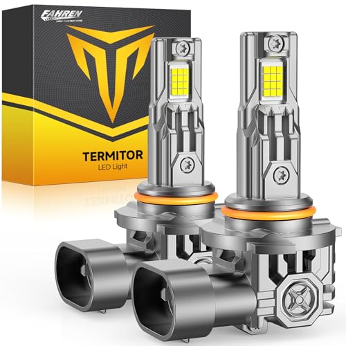 FAHREN 9006 LED Bulbs, 55000LM Super Bright, Real 1:1 Design, 6500K Cool White, 10-Year Extended Lifespan, 5 Min Quick Plug and Play, IP68, HB4 Light Bulb for Stock Halogen Replacement, Pack of 2