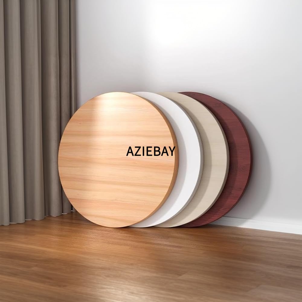 Amazon.co.jp: AZIEBAY 丸型テーブル天板 木製 北欧風 カフェ