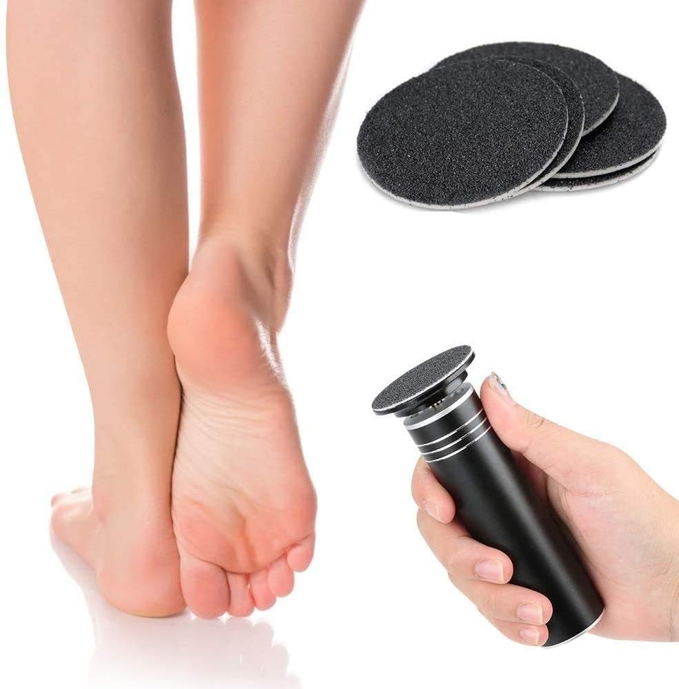 Callo File di Piede Elettrico di rimozione for Il Piede, Pedicure Piede Cura for la Pelle Morta Duro Incrinato Secco, con Dischi di Ricambio 60pcs (Color : Black)