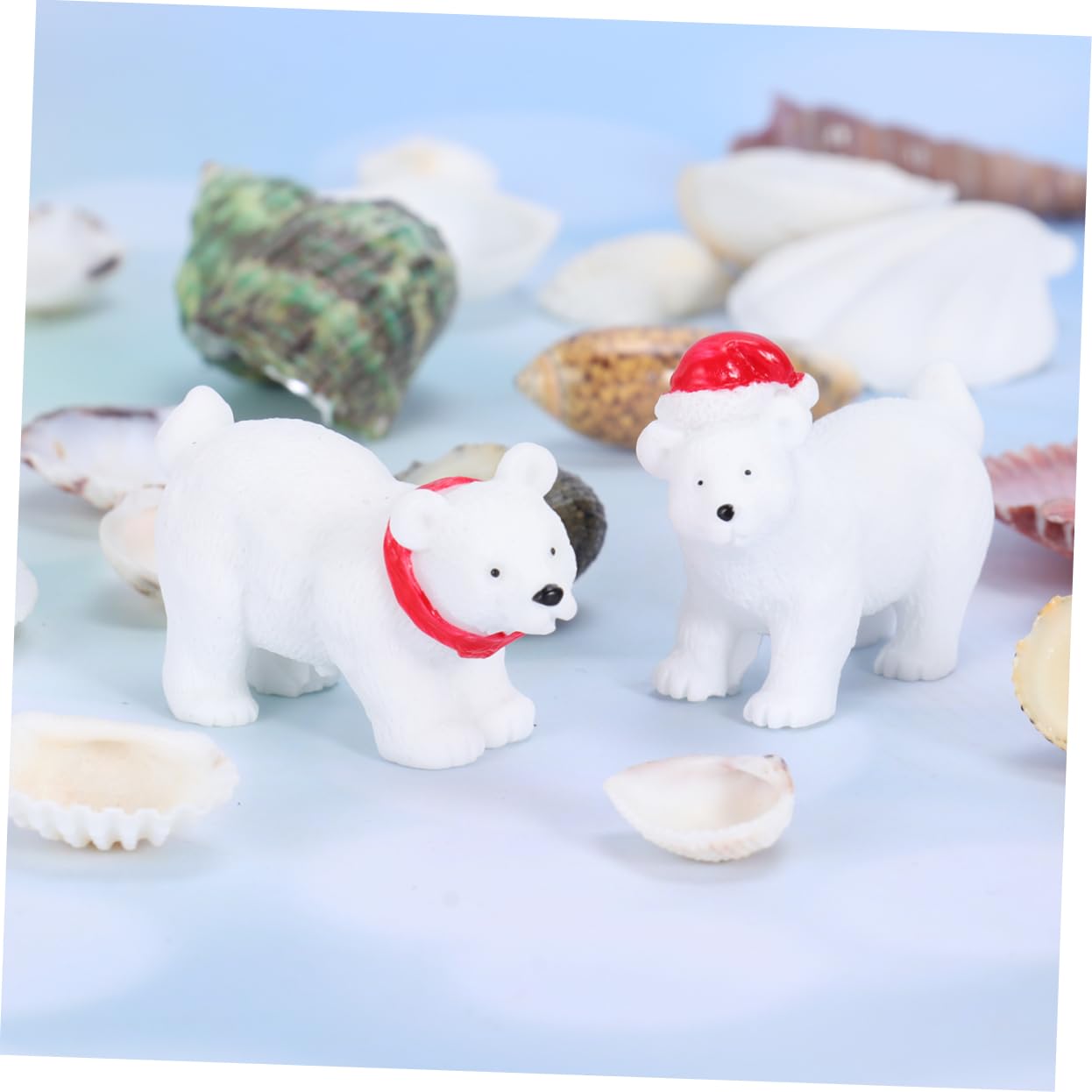 Zerodeko 6pezzi Orso Polare Natale in Miniatura Decorazioni Natalizie in Ornamento Natalizio per Micro-paesaggio Decorazione da Scrivania per Casa Ufficio Stili multipli