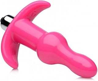 Frisky Ribbed Vibrating Butt Plug with Waterproof Vibrator, Pink 1 count 0.08 kilograms