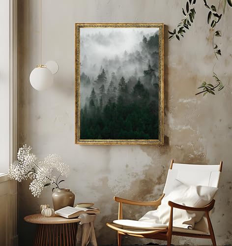 Tableau sur toile d'art Montagne brumeuse XINBAO œuvre grand format - 2