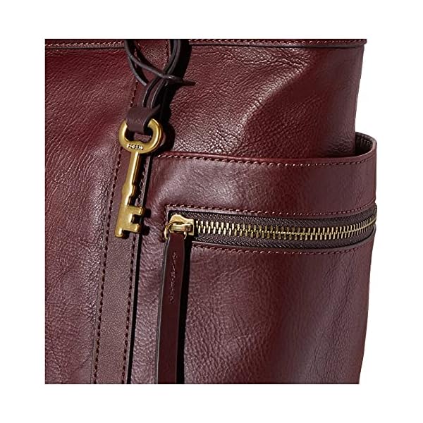 Fossil-Womens-Carmen-Leather-Tote-Purse-Handbag Fossil Women's Tote, Claret Red, 15 L x 6.13 W 13 H US