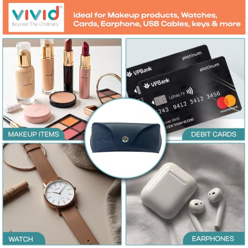 Image of VIVID Unisex Specs Snap Button Eyewear Dabbi Faux Leather Soft Case Cover