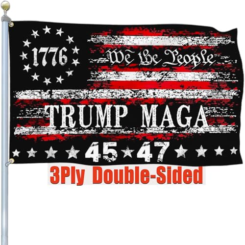 JZYIZYU 3 Ply 45th 47th President 250 Year Flag 3x5 Ft Outdoor Betsy Ross 4th of July We The People 1776 Patriotic American Flags for Outside Bedroom Room Double Sided Yard House Decorations Banner