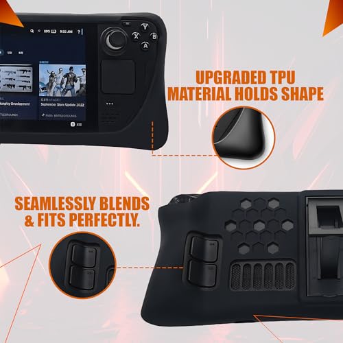 FIREBUBBLES Capa protetora preta fosca para deck de vapor com capa de TPU, absorção de choque, prote