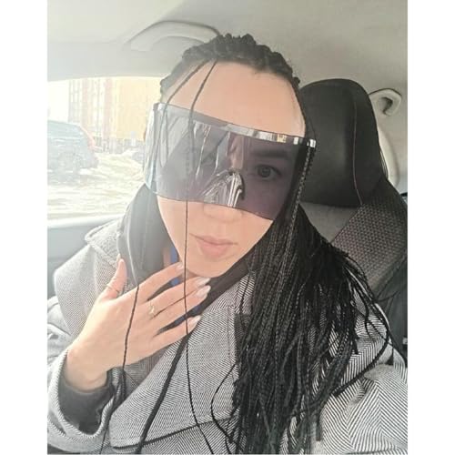 Oversized Trendy Wrap Around Sunglasses for Women Men Concert shades 2000s Retro Y2K Big Frameless Shield Sun Glasses2