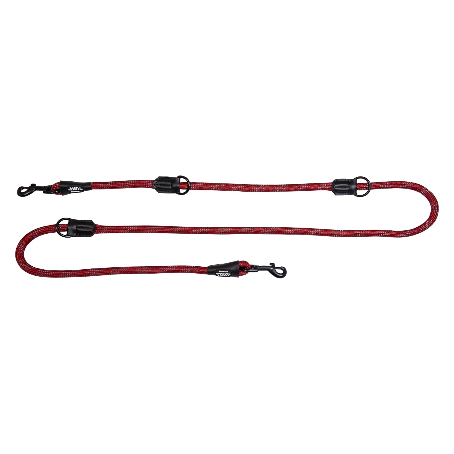JACK AND VANILLA, Luminous Dots Training Lead for Dogs, Red, Size 12 mm x 200 cm