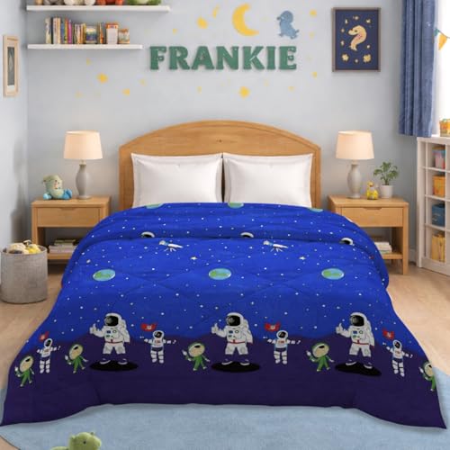 Image of MORADO Glace Cotton AC Comforter /Blanket /Quilt for Double Bed | Ultra Soft & Lightweight | All Season Reversible Comforter | Cozy Bedding for Home & Hotel | Size 90x100 Inches,Space & Multi,Double