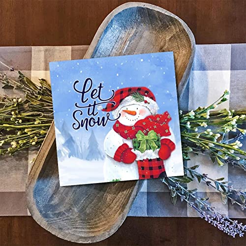 Panneau en bois de Noël Let It Snow de 30cm, l'idée cadeau déco idéale
