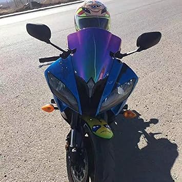 GLoyer Motorcycle Windshield Windscreen Compatible with 2008 2009-2012 2013 2014 2015 2016 Compatible with YZF-R6 YZF 600 R6 Wind Screen Deflectors Windshield Smoke Iridium Color Iridium B