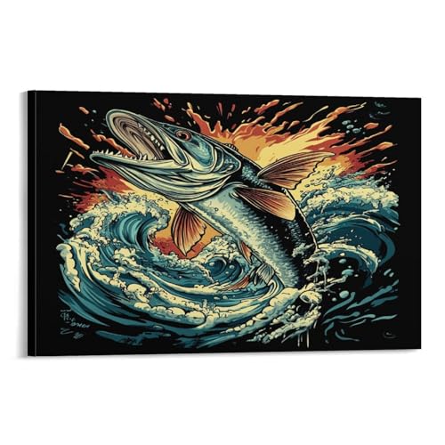 Impression sur toile truite TNSGHAVED 30x45cm pour decoration murale