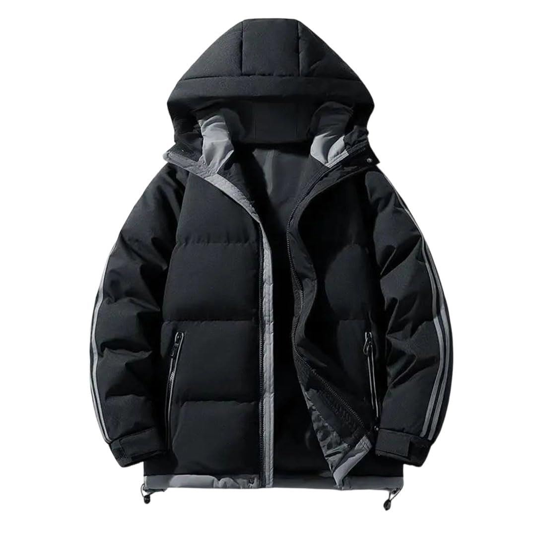 Manteau à capuche veste d'hiver grande taille homme coton ample et chaude