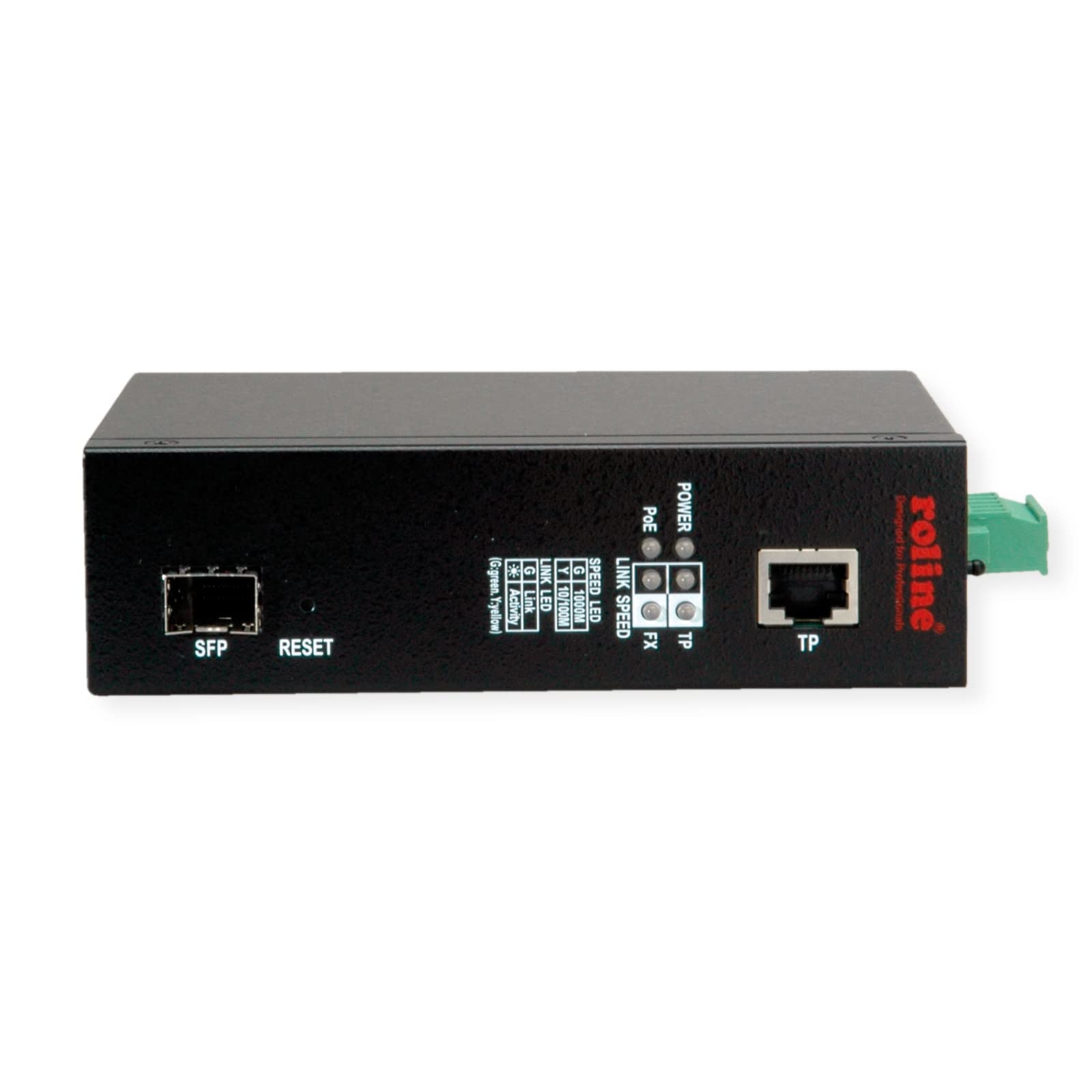 ROLINE Convertisseur Industriel Gigabit Ethernet - Fibre Dual Speed 100/1000, avec Fonction PoE