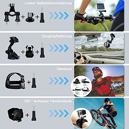 JULUCLKJ 50-in-1 Action-Kamera Zubehör Kit, Kompatibel mit GoPro Max GoPro Hero 9 8 7 GoPro Fusion, AKASO, INSTA360 ONE… – Bild 5