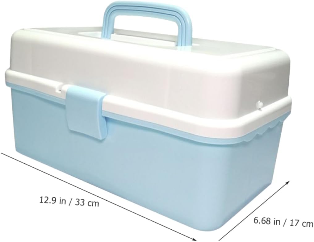 GLEAVI Multifunctional Craft Tool Box 3-Layer Supply Organizer Handheld Storage Case for Boys and Girls Art Tools Sturdy Plastic Craft Storage Container