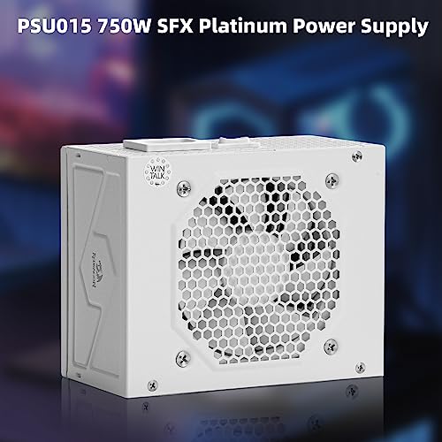 Image of Redragon PSU015 80+ Platium 750 Watt SFX Fully Modular Power Supply, 80 Plus Certified, 100% Japanese Capacitors & Low Noise Smart-ECO 0 RPM Fan, Full Mod Cables w /ATX Compatible Panel, White