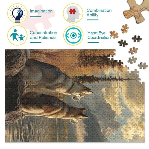 Puzzle de Husky de 1000 piezas para adultos, rompecabezas de 70x50cm y entretenimiento creativo 4