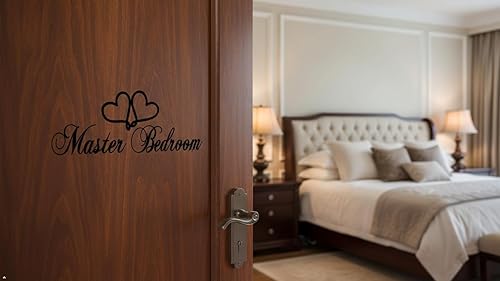 Miniatura 4 de Letrero para puerta de dormitorio principal, calcomanías de vinilo removibles, decoración de habitación, letrero de corazón de amor