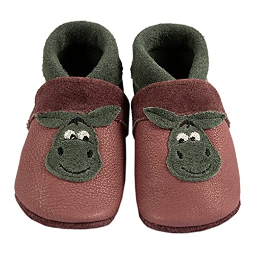 Pantolinos Krabbelschuhe Tiere aus Ökoleder Made in Germany Lauflernschuhe als Geschenk für Jungen & Mädchen Babyschuhe aus Leder weiche Lederpuschen Schlupfschuhe Hausschuhe - Image 4