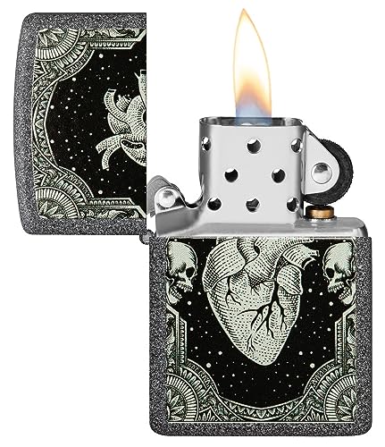 Encendedor de bolsillo Zippo diseño corazón Iron Stone miniatura 4
