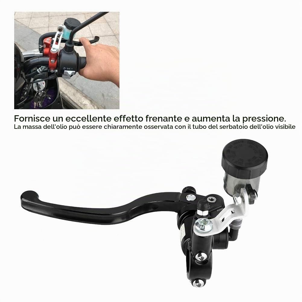 Pompa freno a spinta diritta per moto a leva idraulica destra (nero)