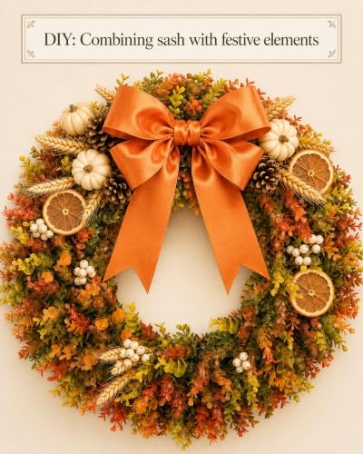 Image of DDHS 20 inch Fall Wreath for Front Door,Artificial Boxwood Wreath-Hello Sign