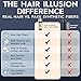Hair Illusion Black Real Hair Fibers for Thinning Hair - 100% Natural Texture, Non Synthetic Hair Fibers - Bald Spot Cover Up for Women & Men - 38 Gram