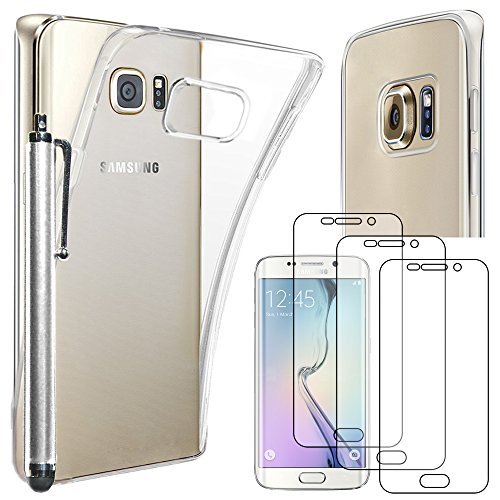 ebestStar - Cover per Samsung S6 edge + Galaxy SM-G928F EDGE PLUS, Custodia Silicone Trasparente, Protezione TPU Antiurto, Morbida Sottile Slim + Penna +3 Pellicole plastica, Trasparente