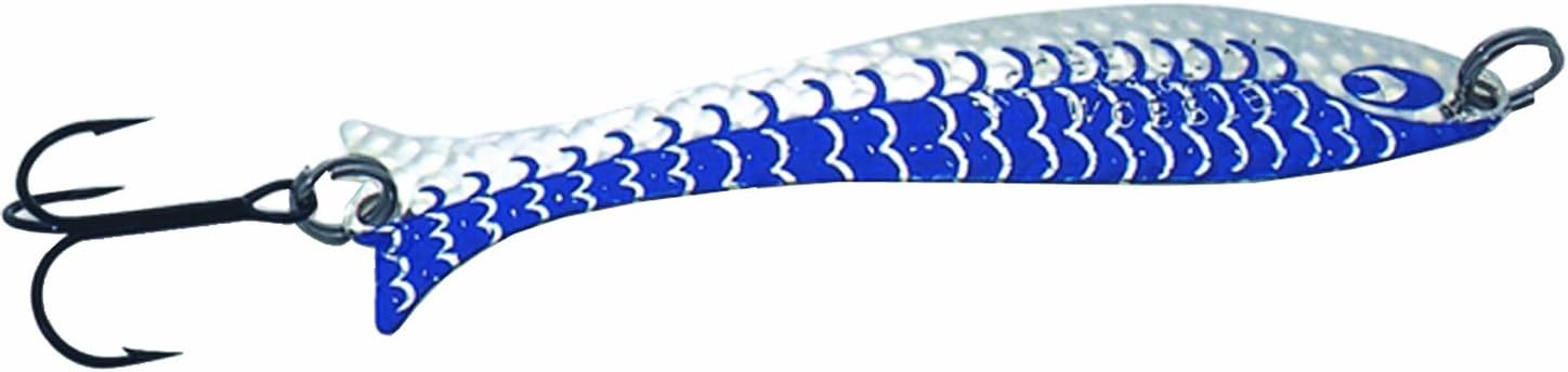 Mooselook 2-1/2-Inch Junior Wobbler, 1/6-Ounce, Silver Nu Wrinkle/Blue Finish