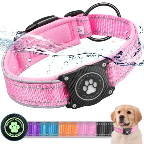Ytanest Waterproof Airtag Dog Collar, Dog Collar with Apple Air Tag Holder