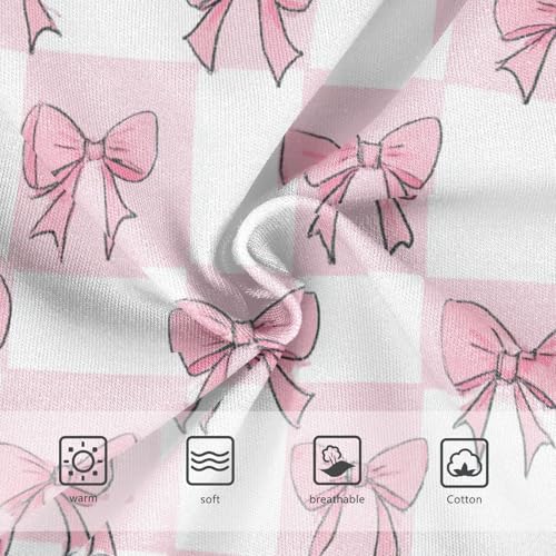 Wusikd Pink Bows White Checkered (2) Girls' Underwear Cotton Girls Briefs Soft Toddler Underwear 2T3