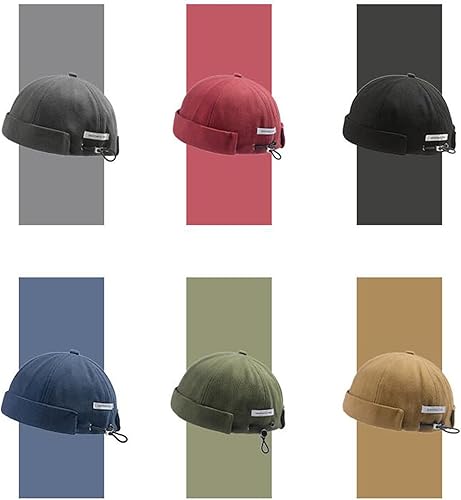 Vista 5 de Croogo Gorra sin visera enrollada para el puerto, unisex, diseño de marinero, pescador, sin visera, gorro de reloj