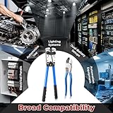 GEARLEADER Battery Cable Lug Crimping Tool Kit for AWG 10–1/0 – Heavy Duty Wire Battery Terminal Crimper with 60PCS Tinned Copper Lugs for Automotive, Marine, Solar & RV Wiring - Image 2