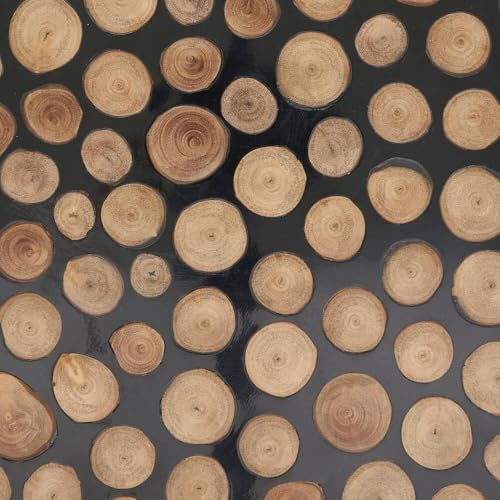 Platos decorativos redondos de madera y resina, paquete x4 miniatura 4