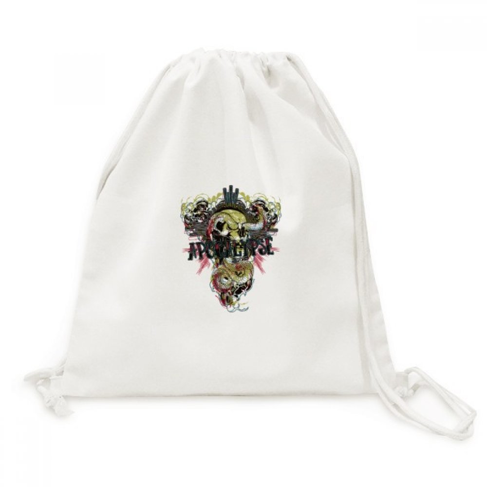 Sac en toile avec cordon de serrage serpent vert résistant pour le shopping - 5