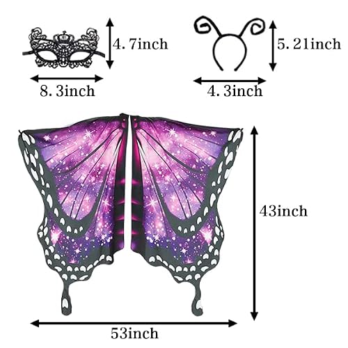 Yeehom Butterfly Wings For Girls Butterfly Costume For Kids Halloween Costume With Mask And Headband #TOP1