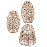 loensy 3X Papierseil Geflochtener Lampenschirm Lampenschirm Schlafzimmer Insel Esszimmer