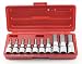Cal-Hawk 10Pc 3/8" & 1/2" Dr. CR-V Hex Bit Socket Set SAE
