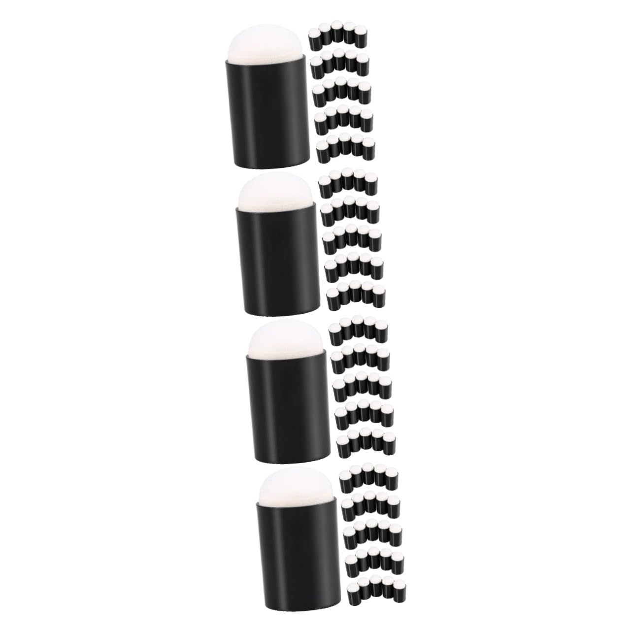 EXCEART 4 Ensembles Éponge De Peinture Au Doigt Éponge pour Les Enfants Jouet pour Les Enfants Faire Une Éponge À Doigts Barbouilleurs Éponge Dibujar Black Plastique 30 Pièces * 4