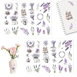 2 Stück Rub Ons Lavendel, Rub On Sticker Blumen Wasserfest & Hohe Klebkraft