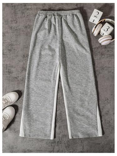 SHENHE Boy's Letter Print Elastic Waist Pants Wide Leg Pocket Athletic Sweatpants2