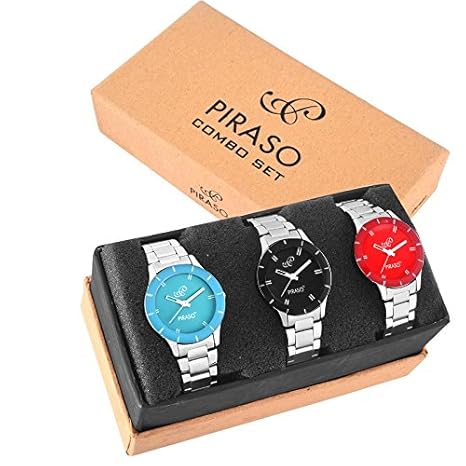 Combo Set of 3 Analogue Watches for Women (White)