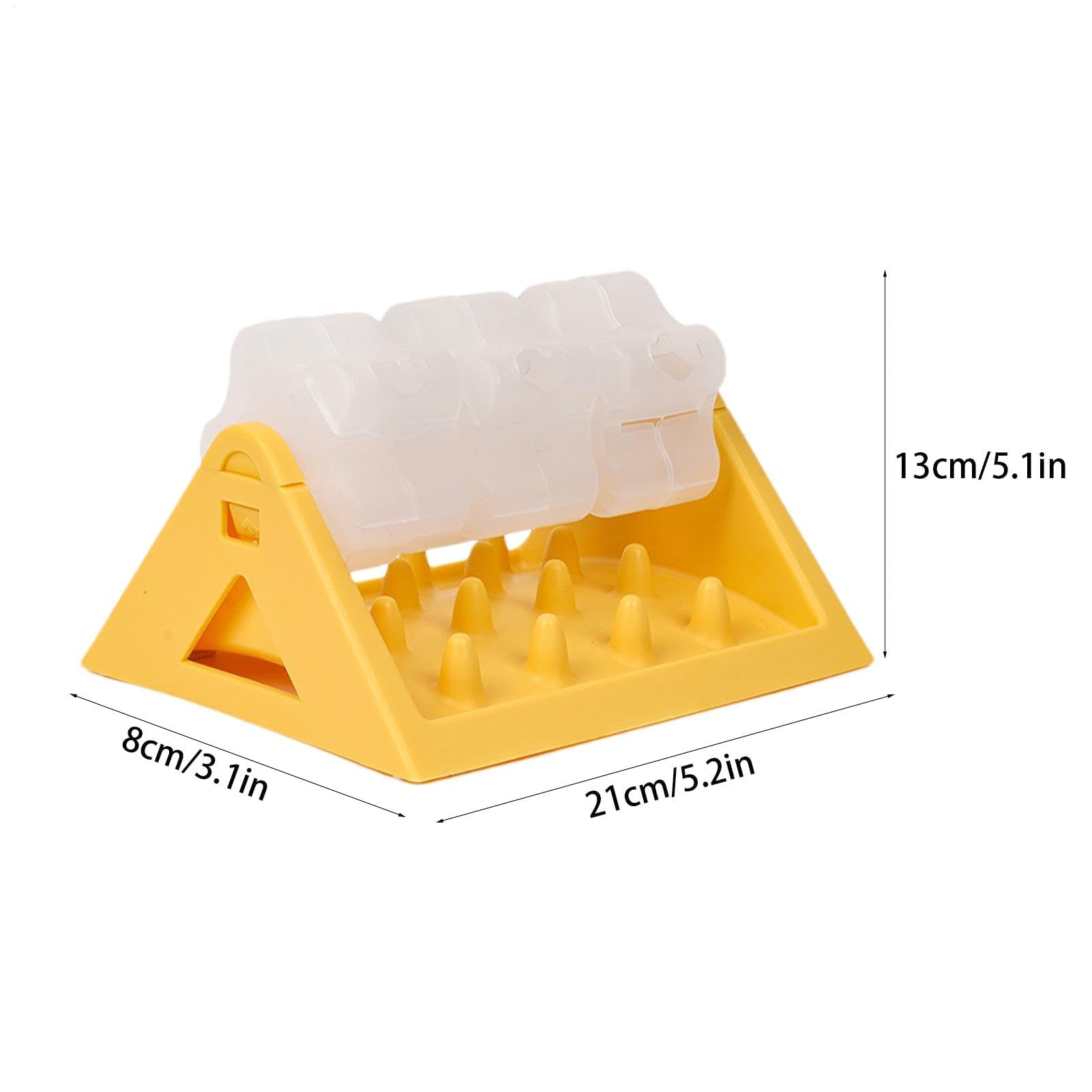 karmnik dla kotów, Zabawka-powolny podajnik karmy dla psa, zabawka-puzzle do dozowania smakołyków, interaktywna nauki i treningu, regulowany, obrotowy spowalniający(Yellow)