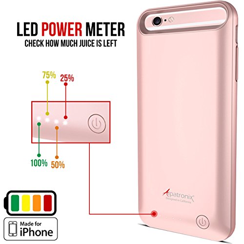 Alpatronix Iphone 6S/6 Battery Case, Mfi Certified Slim Protective Extended Charging Case With Built-In Polymer Battery Compatible With Iphone 6S & Iphone 6 (4.7 Inch) Bx140 -Rose Gold #TOP4