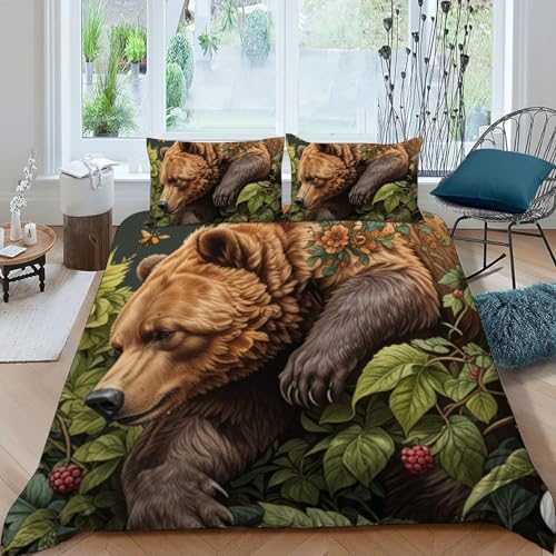 Ensemble housse de couette 3D facile à border avec fermeture - 3