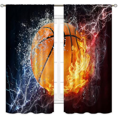Cinbloo Sports Curtains for Boys Bedroom 42W x 63L Inch