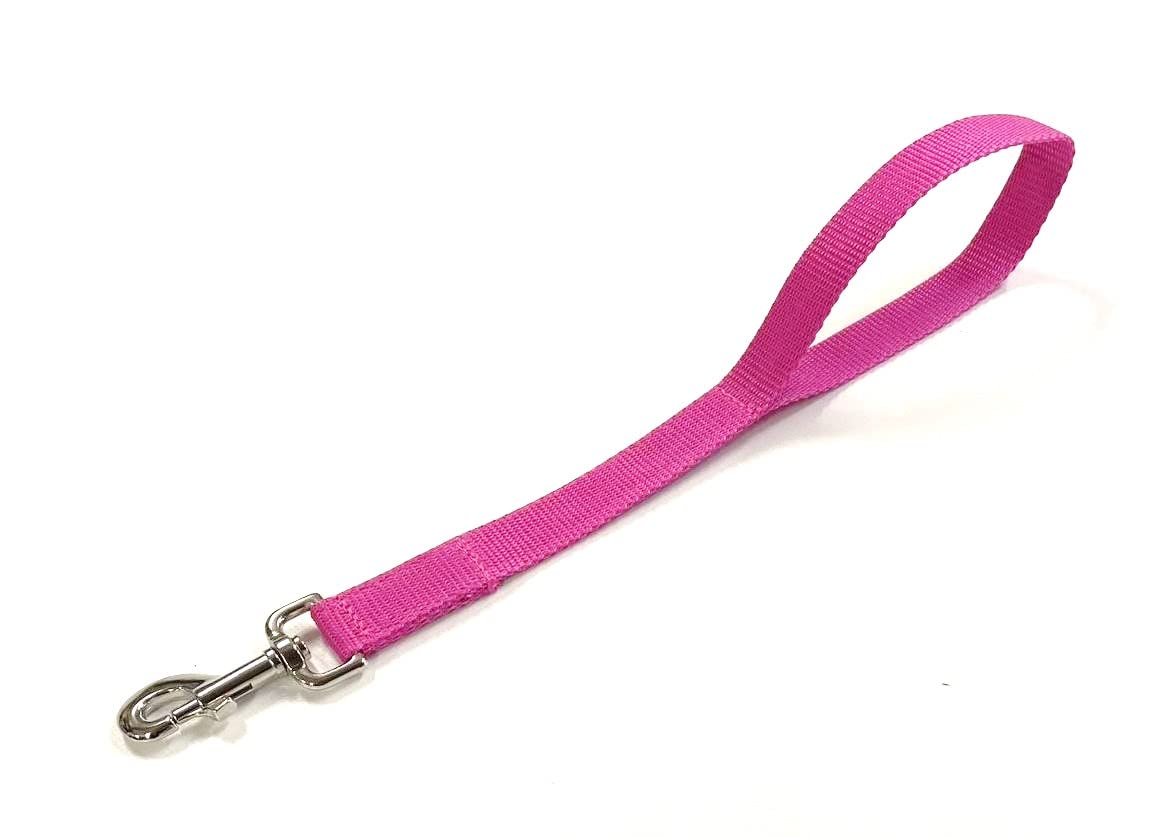 Short Close Control Dog Training Lead Traffic Walking Leash 25mm Polypropylene Webbing (Cerise, 20 Inches)