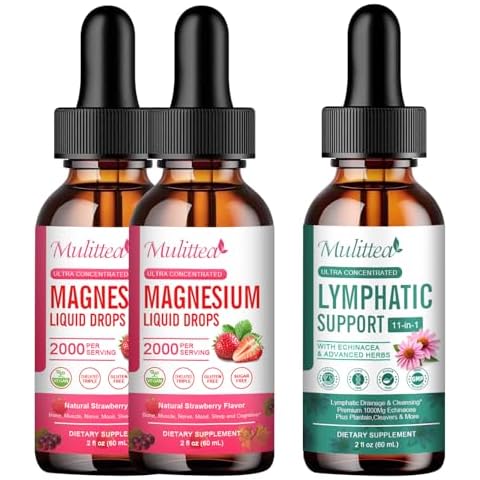 Mulittea Magnesium Glycinate Liquid&Lymphatic Drainage Drops Cover